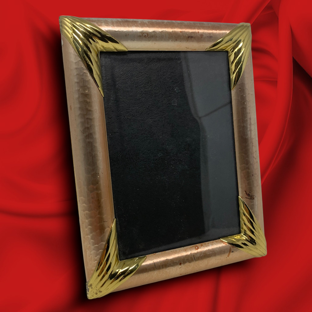 Vtg 1980's Metallic Copper Gold Picture Frame 8" x 6.5" Table Avant Garde Korea
